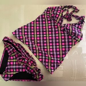 Gossip Girl 2 piece Plaid Swim Suit